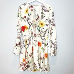 Amour Vert 100% Silk Floral Dress Sz Xs